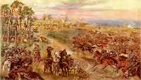 8 pułk ułanów rotmistrza Kornela Krzeczunowicza wspaniałą szarżądecyduje o ostatecznym zwycięstwie całodziennej bitwy.